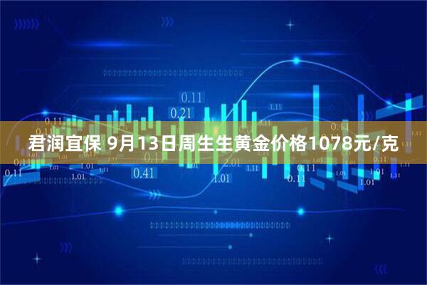 君润宜保 9月13日周生生黄金价格1078元/克