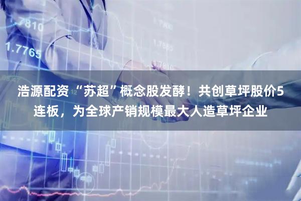 浩源配资 “苏超”概念股发酵！共创草坪股价5连板，为全球产销规模最大人造草坪企业